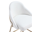 Gracie White and Gold Leatherette Barstool with Steel Legs