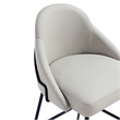 Gracie Stone and Black Leatherette Counter Stool  with Steel Legs
