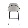 Gracie Stone and Black Leatherette Counter Stool  with Steel Legs