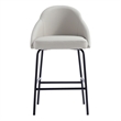 Gracie Stone and Black Leatherette Counter Stool  with Steel Legs