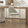 Gracie Stone and Gold Leatherette Counter Stool  with Steel Legs