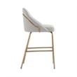 Gracie Stone and Gold Leatherette Counter Stool  with Steel Legs