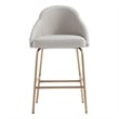 Gracie Stone and Gold Leatherette Counter Stool  with Steel Legs
