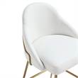 Gracie White and Gold Leatherette Counter Stool  with Steel Legs