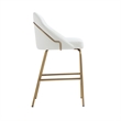 Gracie White and Gold Leatherette Counter Stool  with Steel Legs