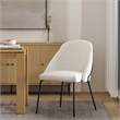 Gracie White and Black Leatherette Dining Chair with Steel Legs