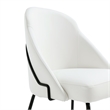 Gracie White and Black Leatherette Dining Chair with Steel Legs