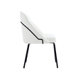 Gracie White and Black Leatherette Dining Chair with Steel Legs