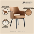 Tremont Saddle Leatherette Dining Arm Chair with Metal Legs