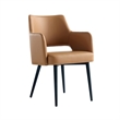 Tremont Saddle Leatherette Dining Arm Chair with Metal Legs
