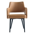 Tremont Saddle Leatherette Dining Arm Chair with Metal Legs