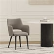 Tremont Taupe Leatherette Dining Arm Chair with Metal Legs