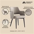 Tremont Taupe Leatherette Dining Arm Chair with Metal Legs