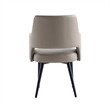 Tremont Taupe Leatherette Dining Arm Chair with Metal Legs
