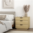 Payton Modern Nightstand with 3 Drawers in Natural Oak and Black