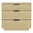 Payton Modern Nightstand with 3 Drawers in Natural Oak and Black