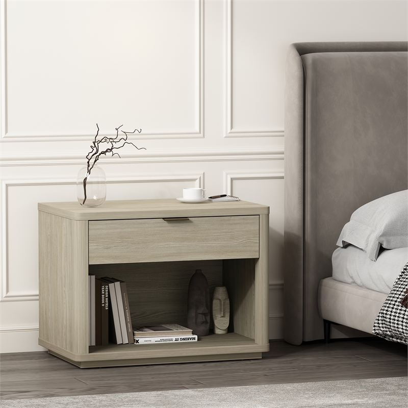 Evelyn Modern 32 Nightstand 2.0 with 1 Full Extension Drawer in Natural