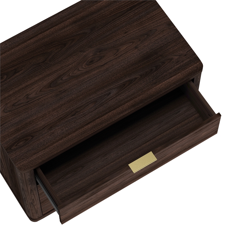 Evelyn Modern 32 Nightstand 4.0 with 3 Full Extension Drawers in Brown