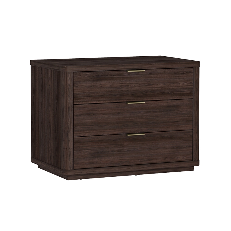 Evelyn Modern 32 Nightstand 4.0 with 3 Full Extension Drawers in Brown