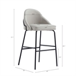 Gracie Stone and Black Leatherette Barstool with Steel Legs - Set of 2