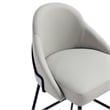 Gracie Stone and Black Leatherette Barstool with Steel Legs - Set of 2