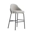 Gracie Stone and Black Leatherette Barstool with Steel Legs - Set of 2
