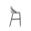 Gracie Stone and Black Leatherette Barstool with Steel Legs - Set of 2