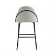 Gracie Stone and Black Leatherette Barstool with Steel Legs - Set of 2