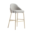 Gracie Stone and Gold Leatherette Barstool with Steel Legs - Set of 2