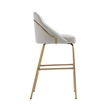 Gracie Stone and Gold Leatherette Barstool with Steel Legs - Set of 2