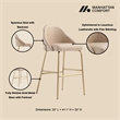 Gracie Tan and Gold Leatherette Barstool with Steel Legs - Set of 2