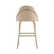 Gracie Tan and Gold Leatherette Barstool with Steel Legs - Set of 2
