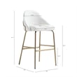 Gracie White and Gold Leatherette Barstool with Steel Legs - Set of 2