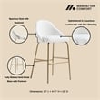 Gracie White and Gold Leatherette Barstool with Steel Legs - Set of 2