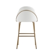 Gracie White and Gold Leatherette Barstool with Steel Legs - Set of 2