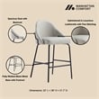 Gracie Stone and Black Leatherette Counter Stool  with Steel Legs - Set of 2