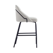 Gracie Stone and Black Leatherette Counter Stool  with Steel Legs - Set of 2