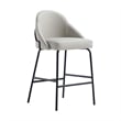 Gracie Stone and Black Leatherette Counter Stool  with Steel Legs - Set of 2