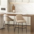 Gracie Tan and Black Leatherette Counter Stool  with Steel Legs - Set of 2