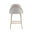 Gracie Stone and Gold Leatherette Counter Stool  with Steel Legs - Set of 2