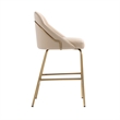 Gracie Tan and Gold Leatherette Counter Stool  with Steel Legs - Set of 2