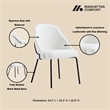 Gracie White and Black Leatherette Dining Chair with Steel Legs - Set of 2