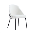 Gracie White and Black Leatherette Dining Chair with Steel Legs - Set of 2