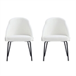 Gracie White and Black Leatherette Dining Chair with Steel Legs - Set of 2
