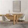 Gracie Stone and Gold Leatherette Dining Chair with Steel Legs - Set of 2