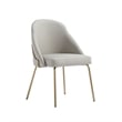 Gracie Stone and Gold Leatherette Dining Chair with Steel Legs - Set of 2