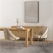 Gracie Tan and Gold Leatherette Dining Chair with Steel Legs - Set of 2