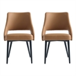 Tremont Saddle Leatherette Dining Chair with Metal Legs - Set of 2