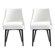 Tremont White Leatherette Dining Chair with Metal Legs - Set of 2