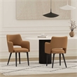 Tremont Saddle Leatherette Dining Arm Chair with Metal Legs - Set of 2